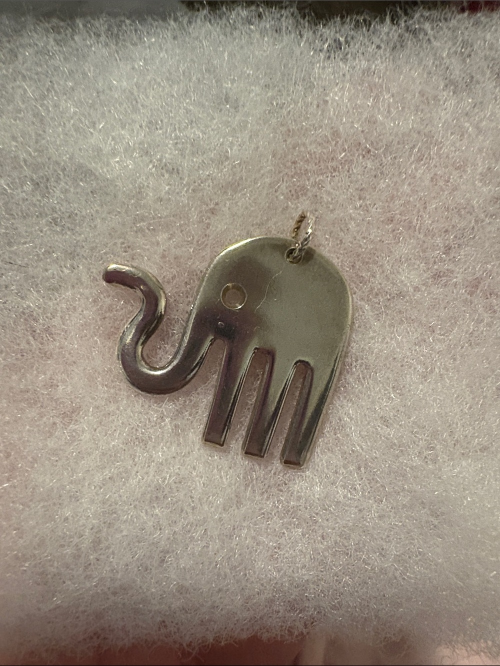 Fork Silver Elephant Pendant Charm - Silver Home Accent
